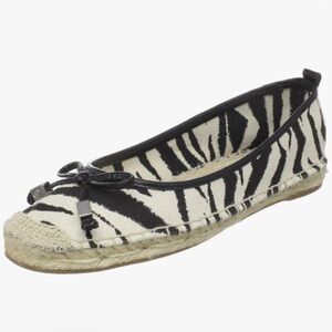 MICHAEL Kors Meg Espadrille Flats Shoes Zebra Print Canvas Women’s 8